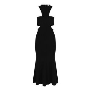 Alexander McQueen Slashed Harness Midi Dress Black Womens